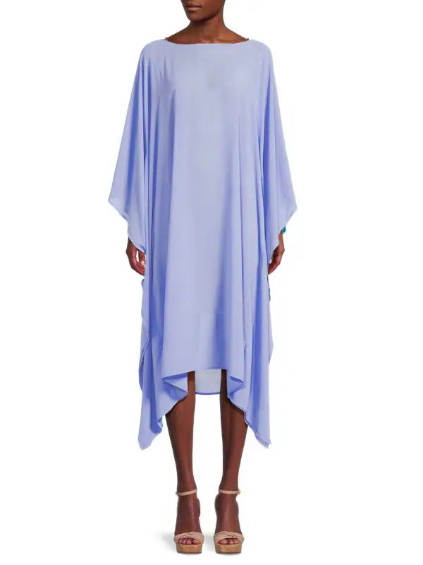 RENEE C. Semi Sheer Asymmetric Midi Dress